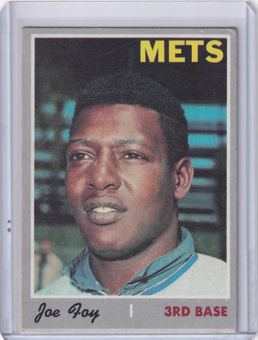 Vintage 1970 Topps Baseball #138 Joe Foy card featuring New York Mets third baseman