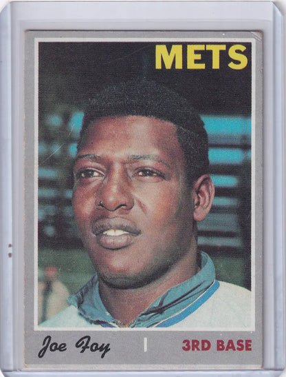 Vintage 1970 Topps Baseball #138 Joe Foy card featuring New York Mets third baseman