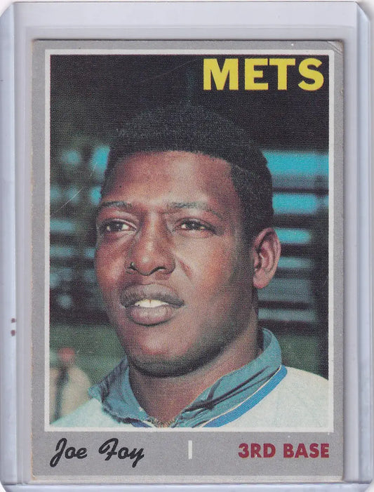 Vintage 1970 Topps Baseball #138 Joe Foy card featuring New York Mets third baseman