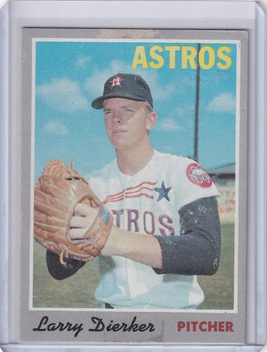 Vintage Topps Baseball card of Larry Dierker, pitcher for the Houston Astros