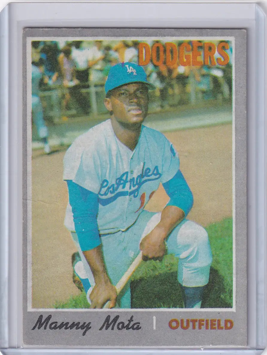 Manny Mota baseball card from 1970 Topps Baseball Los Angeles Dodgers series