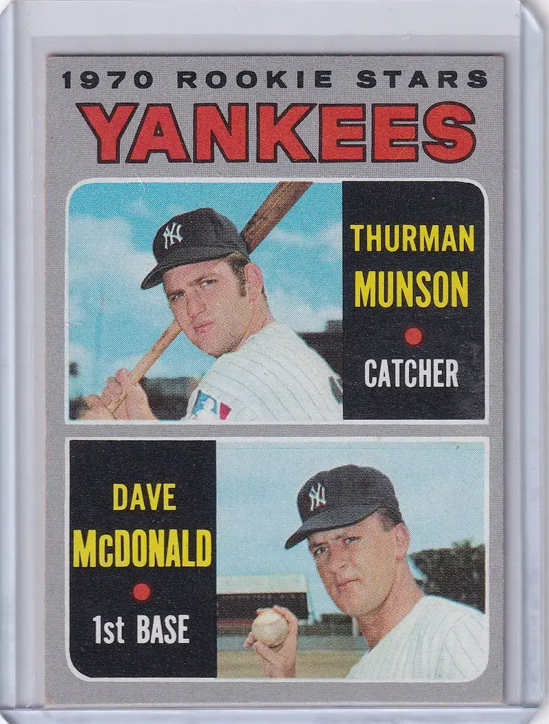 1970 Topps Baseball #189 Yankees Rookies - Thurman Munson / Dave McDonald RC - Baseball Card Single