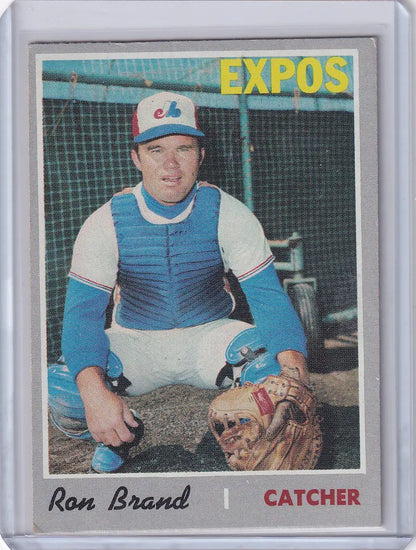 Vintage 1970 Topps Baseball card of Ron Brand, catcher for the Montreal Expos
