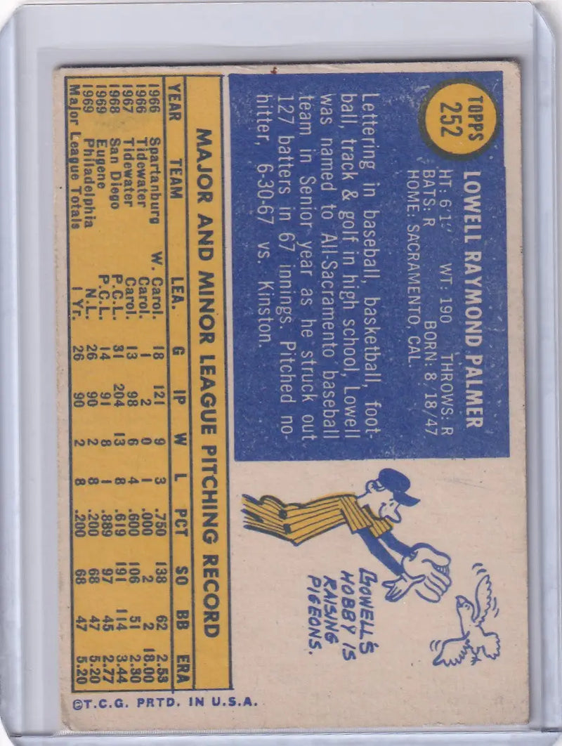 Baseball trading card of Lowell Palmer, a Topps Baseball classic for Philadelphia Phillies