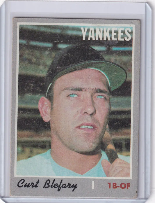 Vintage 1970 Topps Baseball card of Curt Blefary from the New York Yankees