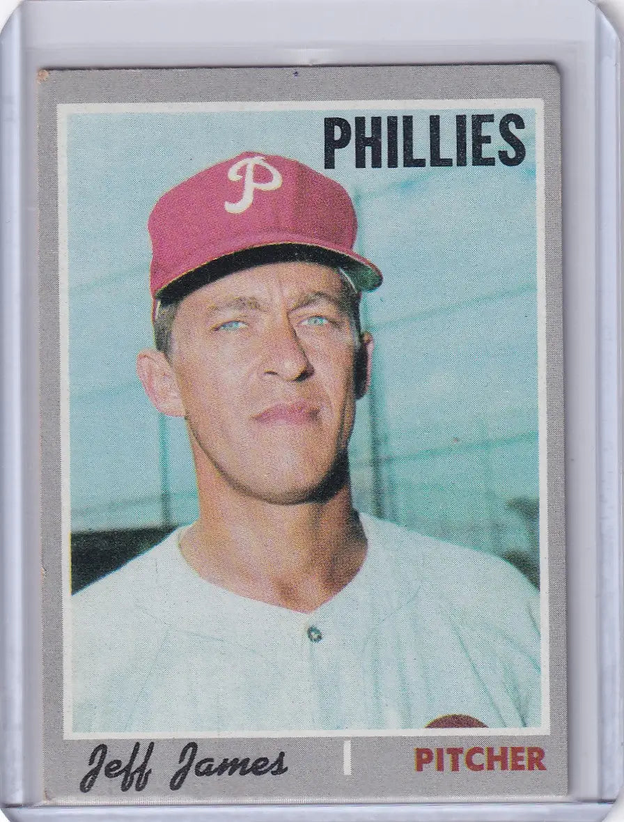 Jeff James 1970 Topps Baseball card featuring Philadelphia Phillies pitcher