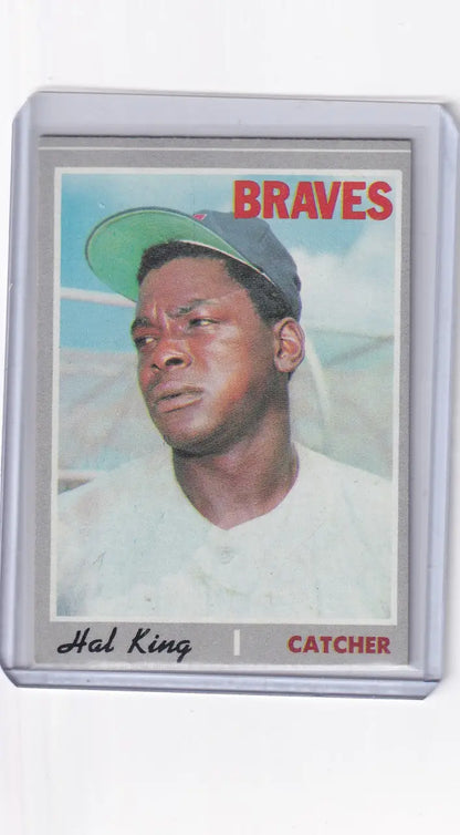 1970 Topps Baseball card of Hal King, catcher for the Atlanta Braves