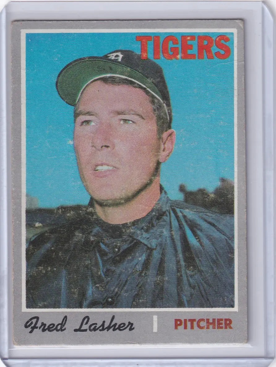 1970 Topps Baseball card of Fred Lasher, Detroit Tigers pitcher