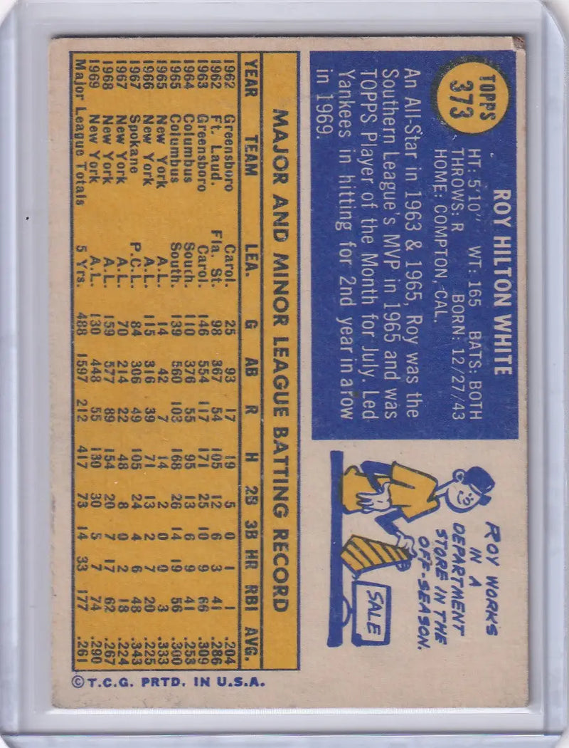 1970 Topps Baseball #373 Roy White - New York Yankees