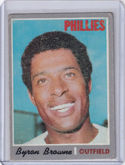 Baseball card of Byron Browne smiling for the Topps Baseball Philadelphia Phillies