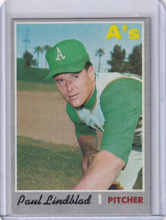 1970 Topps Baseball #408 Paul Lindblad - Oakland Athletics - Baseball Card Single
