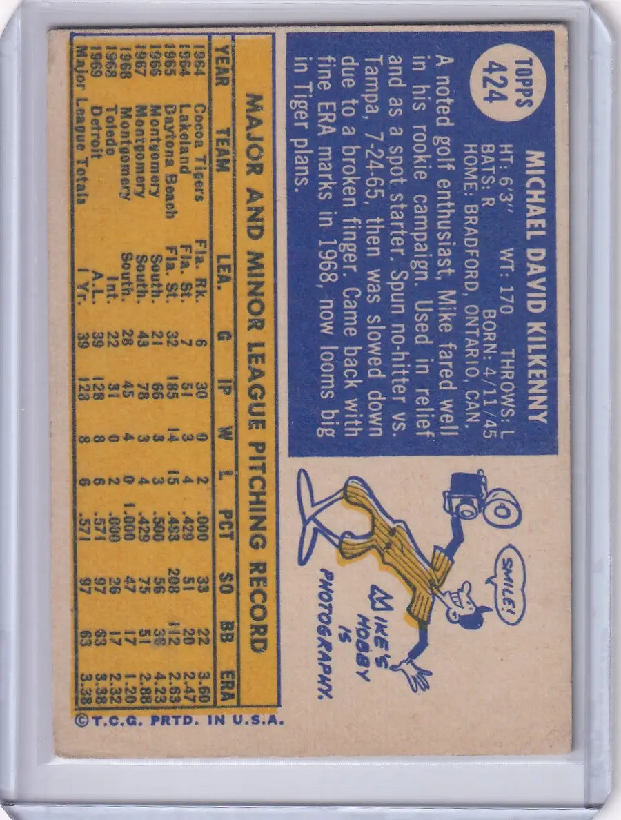 1970 Topps Baseball #424 Mike Kilkenny - Detroit Tigers