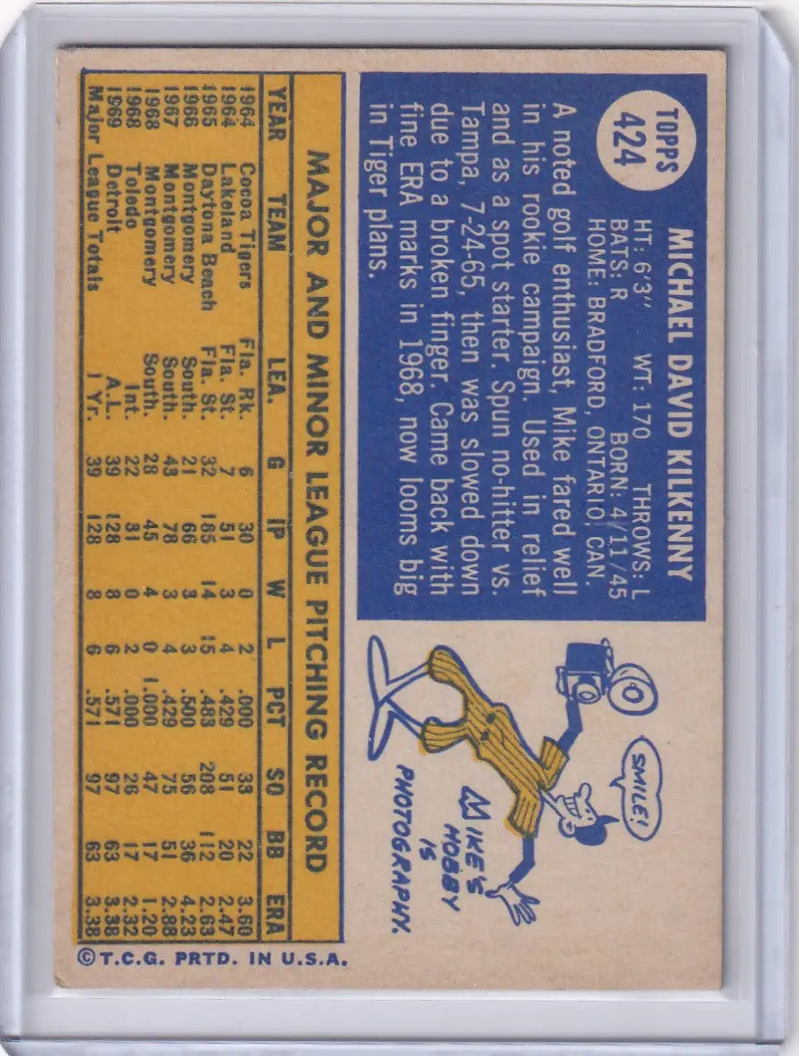 1970 Topps Baseball #424 Mike Kilkenny - Detroit Tigers