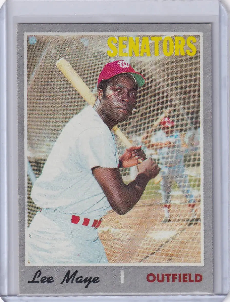 Baseball card of Lee Maye, Washington Senators outfielder, from Topps Baseball set