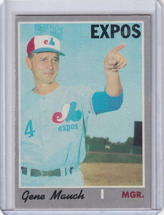 1970 Topps Baseball #442 Gene Mauch - Montreal Expos - Baseball Card Single