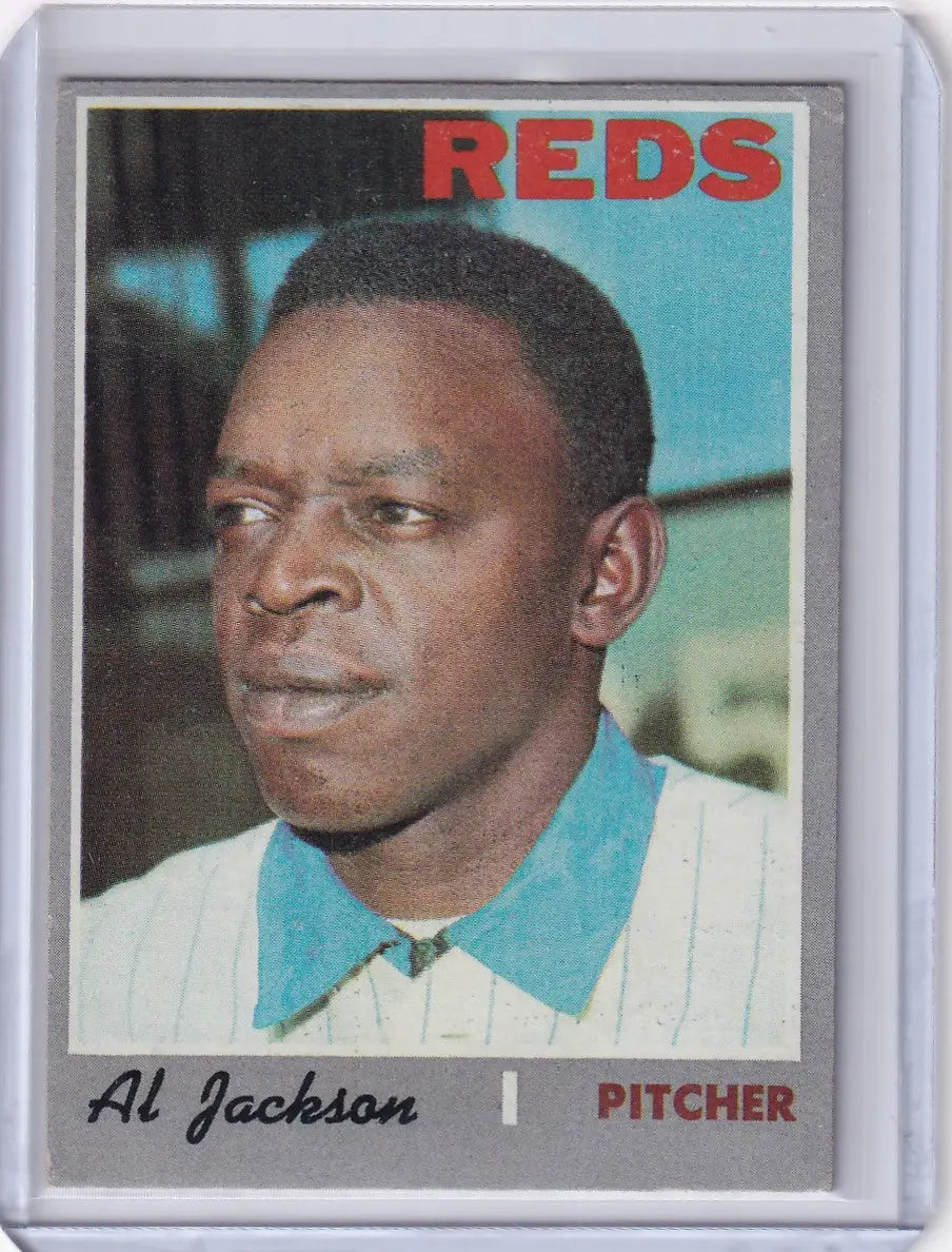 Topps Baseball trading card of Al Jackson, Cincinnati Reds pitcher from 1970