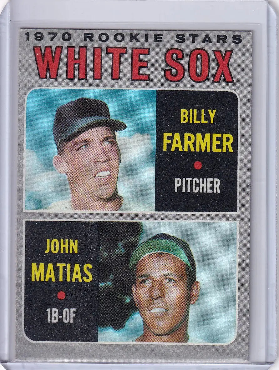 1970 Topps Baseball #444 White Sox Rookies - Billy Farmer / John Matias RC - Baseball Card Single