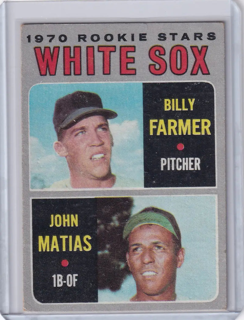 1970 Topps Baseball #444 White Sox Rookies - Billy Farmer / John Matias RC