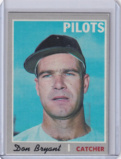 Baseball card of Don Bryant, catcher for the Seattle Pilots from Topps Baseball