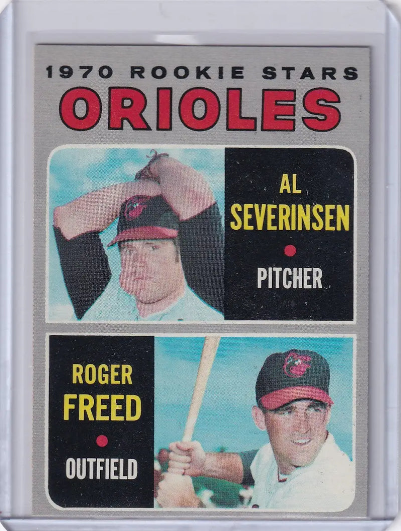 1970 Topps Baseball #477 Orioles Rookies - Al Severinsen / Roger Freed RC