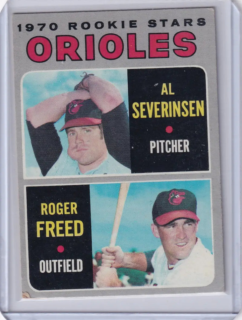1970 Topps Baseball #477 Orioles Rookies - Al Severinsen / Roger Freed RC