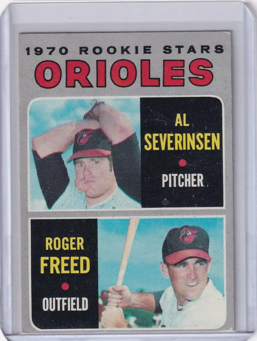 1970 Topps Baseball #477 Orioles Rookies - Al Severinsen / Roger Freed RC