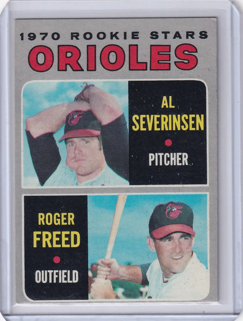 1970 Topps Baseball #477 Orioles Rookies - Al Severinsen / Roger Freed RC