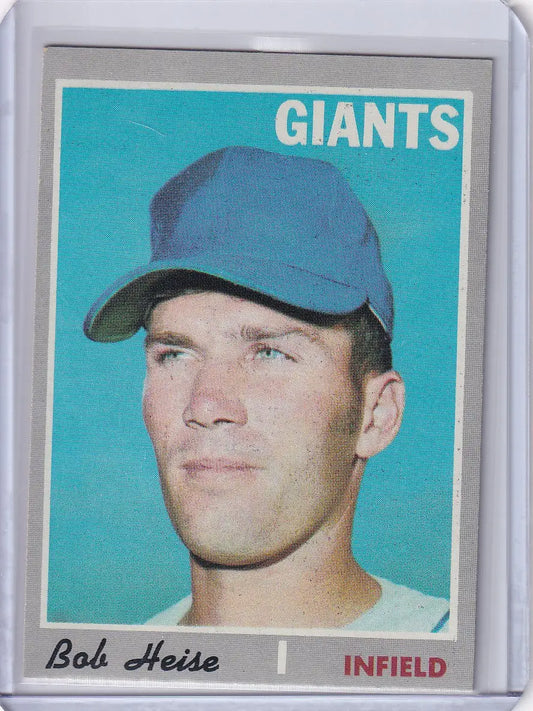 1970 Topps Baseball card of Bob Heise from the San Francisco Giants RC