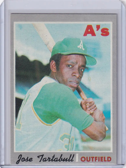 Baseball card of Jose Tartabull from 1970 Topps Baseball, Oakland Athletics outfielder