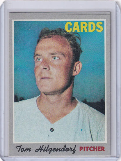 Vintage Topps Baseball card of Tom Hilgendorf, St. Louis Cardinals pitcher