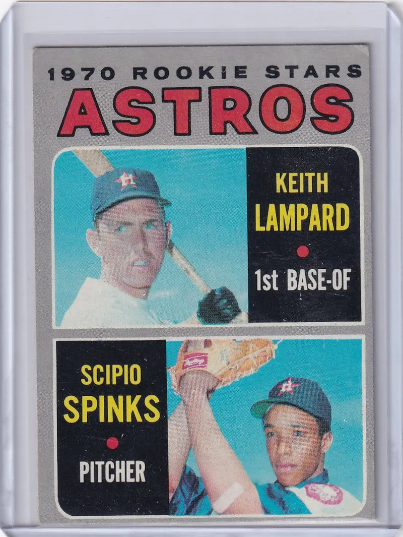 1970 Topps Baseball #492 Astros Rookies - Keith Lampard / Scipio Spinks RC - Baseball Card Single