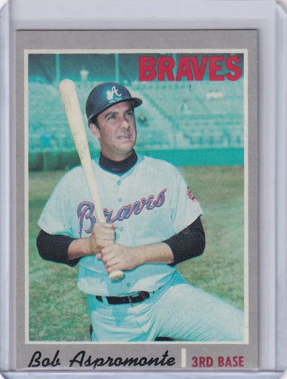 Baseball card of Bob Aspromonte with bat for Topps Baseball, Atlanta Braves