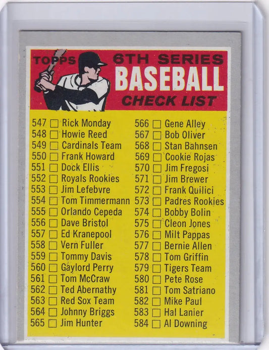 1970 Topps Baseball #542 6th Series Checklist (#547-633) Baseball Card Single