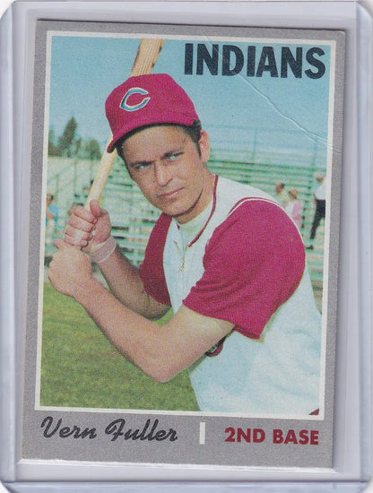 Topps Baseball card showcasing Vern Fuller in batting stance for Cleveland Indians