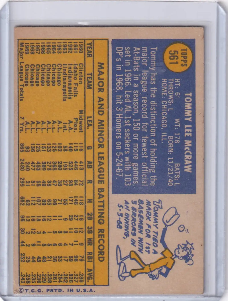 1970 Topps Baseball #561 Tom McCraw - Chicago White Sox