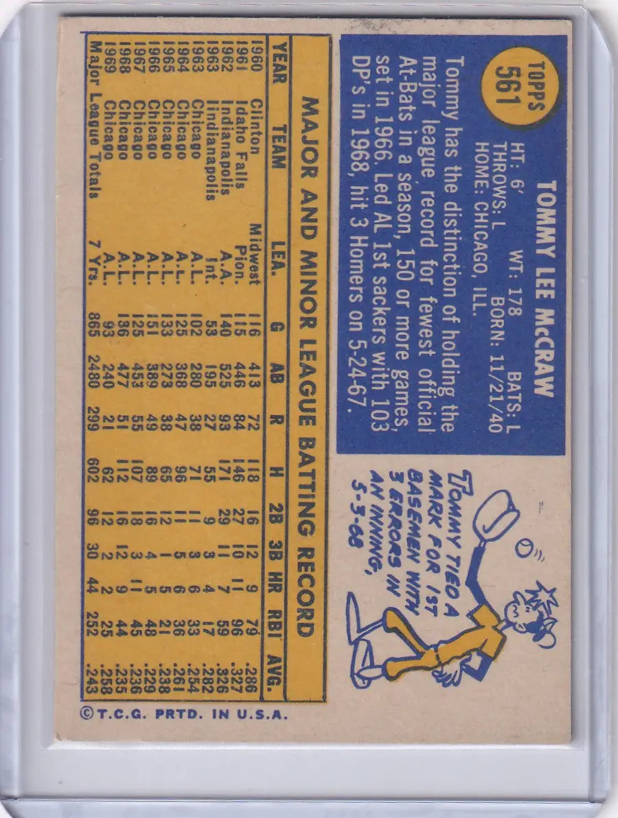 1970 Topps Baseball #561 Tom McCraw - Chicago White Sox