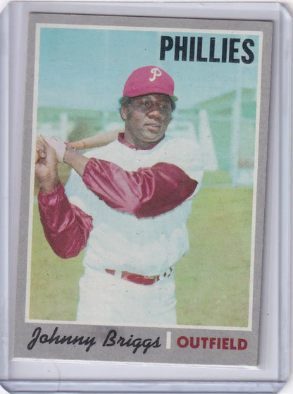 1970 Topps Baseball card of Johnny Briggs from the Philadelphia Phillies