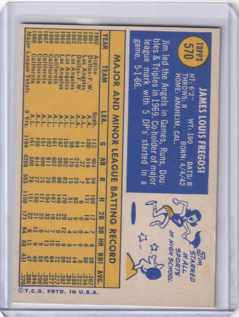 1970 Topps Baseball #570 Jim Fregosi - California Angels