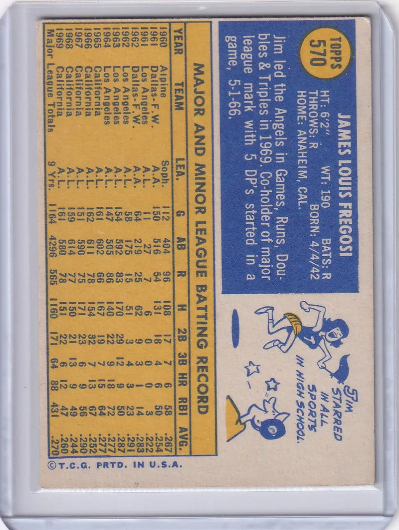 1970 Topps Baseball #570 Jim Fregosi - California Angels