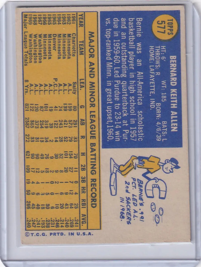 1970 Topps Baseball #577 Bernie Allen - Washington Senators