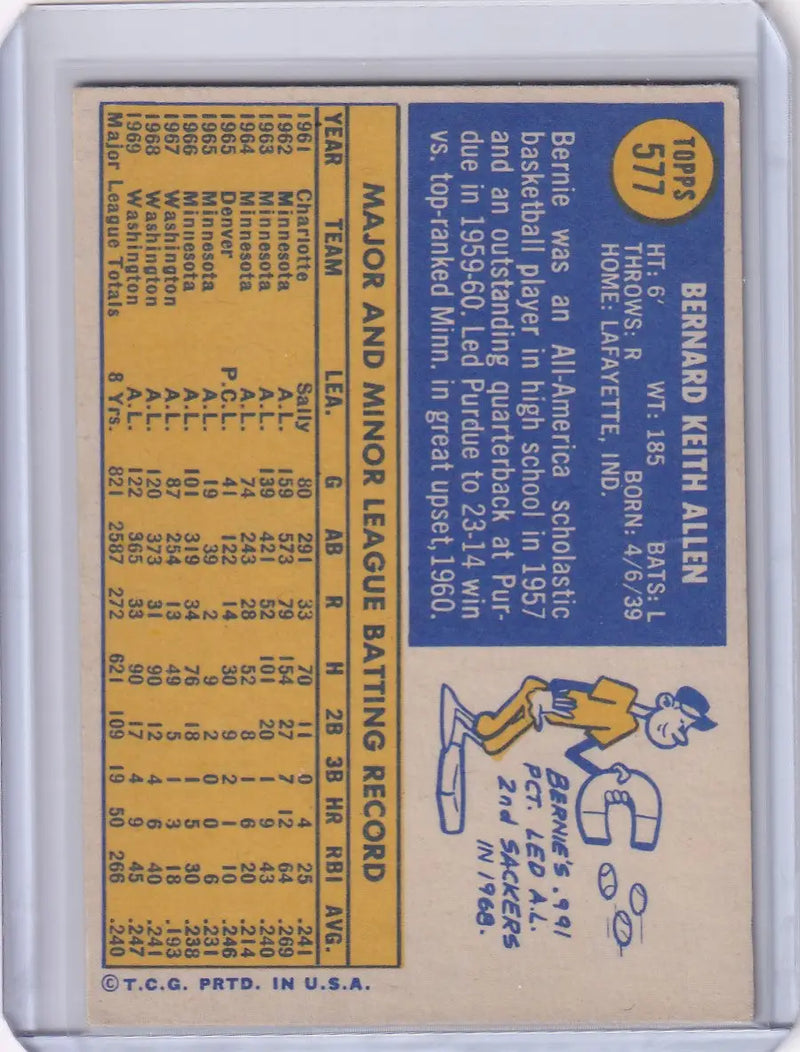 1970 Topps Baseball #577 Bernie Allen - Washington Senators