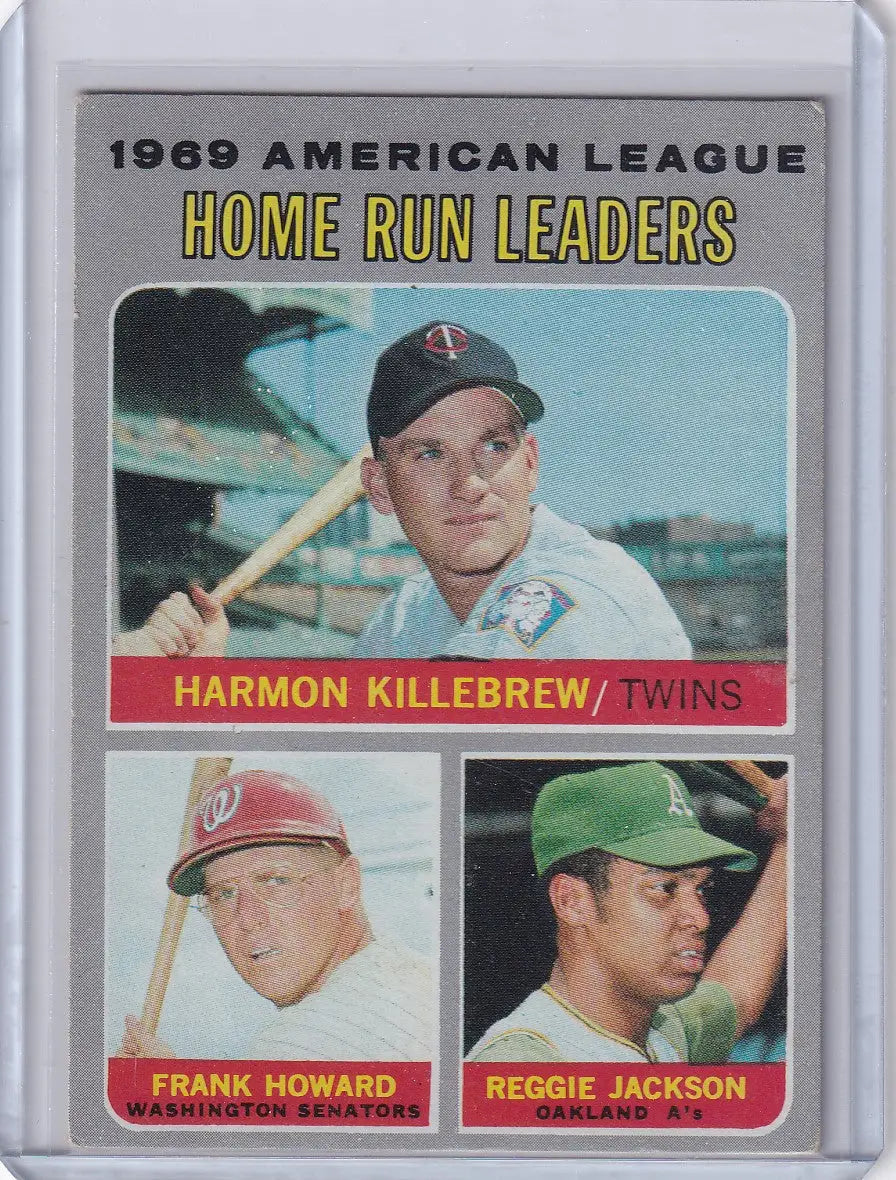 1970 Topps Baseball #66 AL 1969 Home Run Leaders - Killebrew / Howard / Jackson