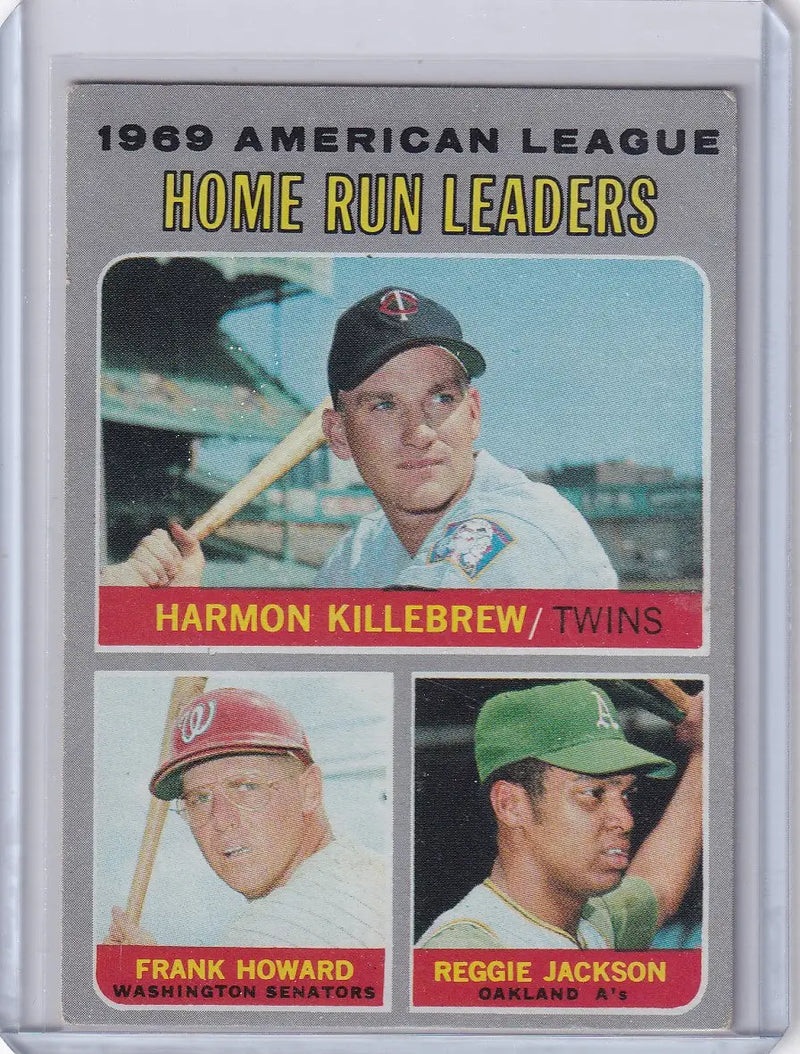 1970 Topps Baseball #66 AL 1969 Home Run Leaders - Killebrew / Howard / Jackson