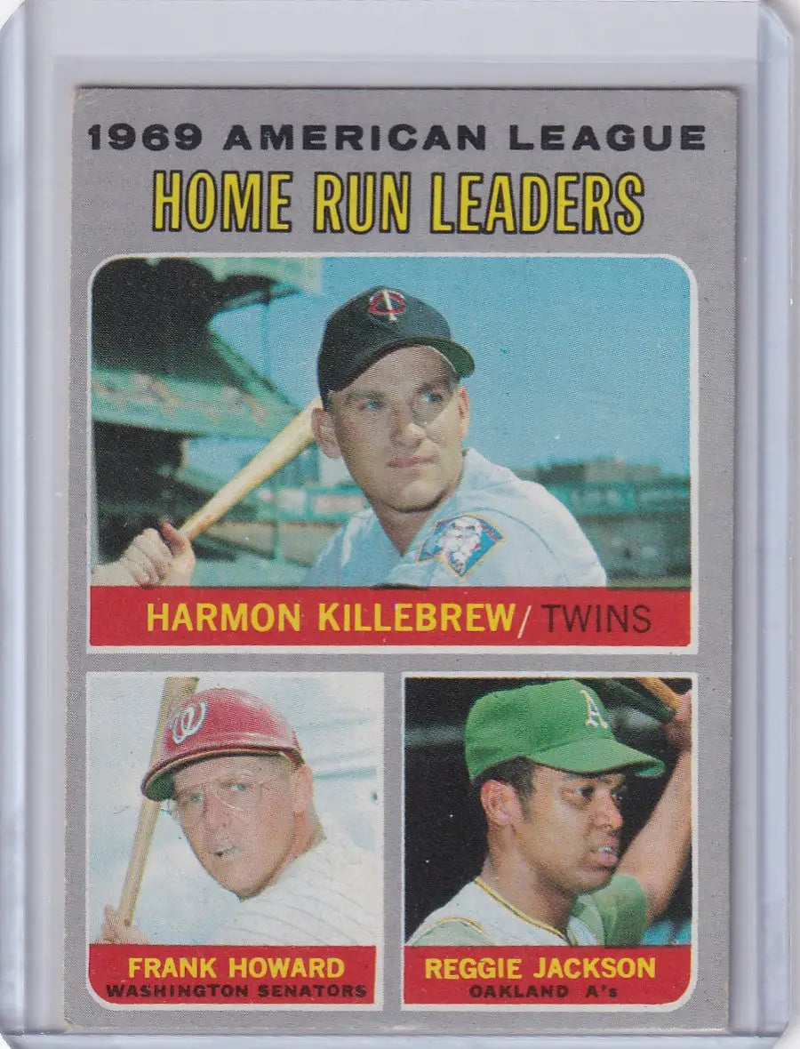 1970 Topps Baseball #66 AL 1969 Home Run Leaders - Killebrew / Howard / Jackson