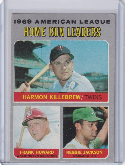 1970 Topps Baseball #66 AL 1969 Home Run Leaders - Killebrew / Howard / Jackson - Baseball Card Single