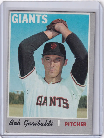 Vintage Topps Baseball card of Bob Garibaldi, San Francisco Giants RC from 1970