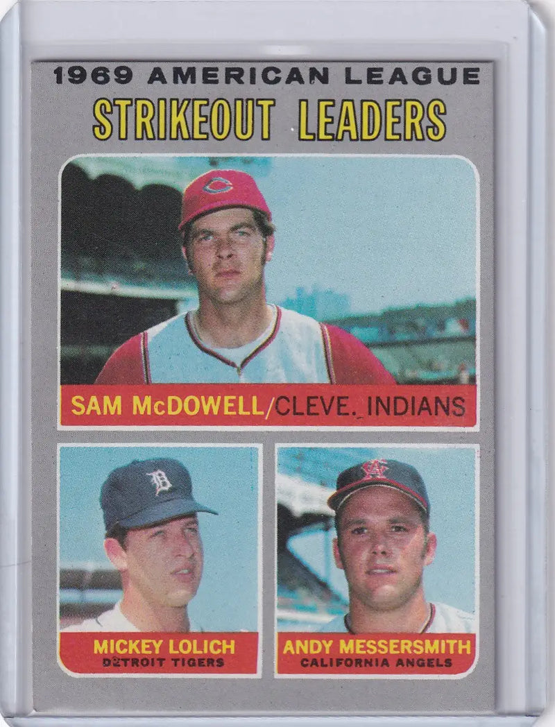 1970 Topps Baseball #72 AL 1969 Strikeout Leaders - McDowell/Lolich/Messersmith