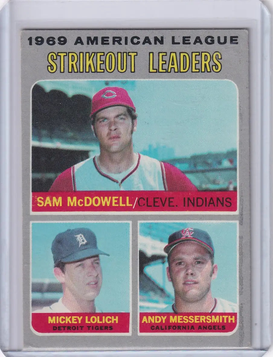 1970 Topps Baseball #72 AL 1969 Strikeout Leaders - McDowell/Lolich/Messersmith