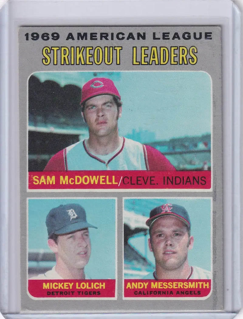 1970 Topps Baseball #72 AL 1969 Strikeout Leaders - McDowell/Lolich/Messersmith