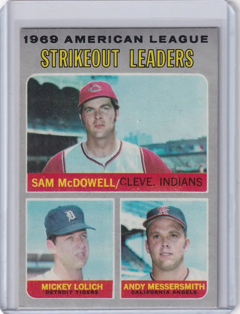 1970 Topps Baseball #72 AL 1969 Strikeout Leaders - McDowell/Lolich/Messersmith